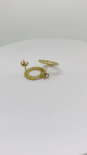 10k Gold Rollie Round Stud Earrings