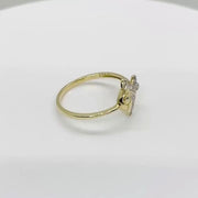 14k Gold Tinie Fish CZ Ring