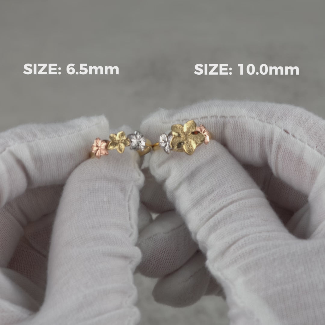 10k & 14k Gold Classic DC Tricolor Flower Ring