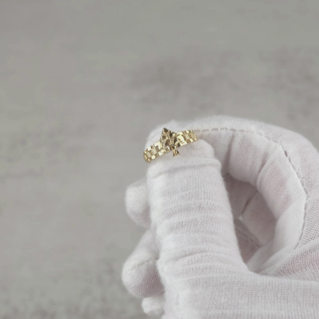10k Gold Vintage Spade Nugget Ring