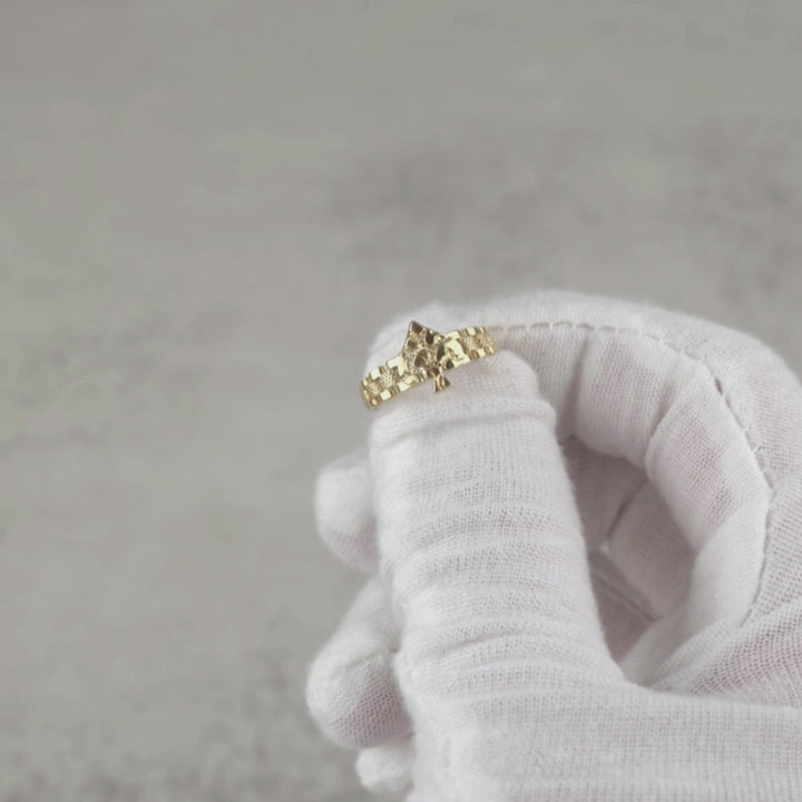 10k Gold Vintage Spade Nugget Ring