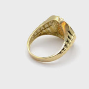 10k Gold Relic Money Sign CZ Ring