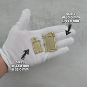 10k & 14k Gold Memorial Picture Rectangle Pendant Necklace