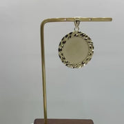 10k & 14k Gold Memorial Picture Classic Nugget Round Pendant Necklace