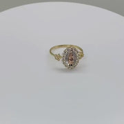 10k & 14k Gold Clare Virgin Mary Oval CZ Ring