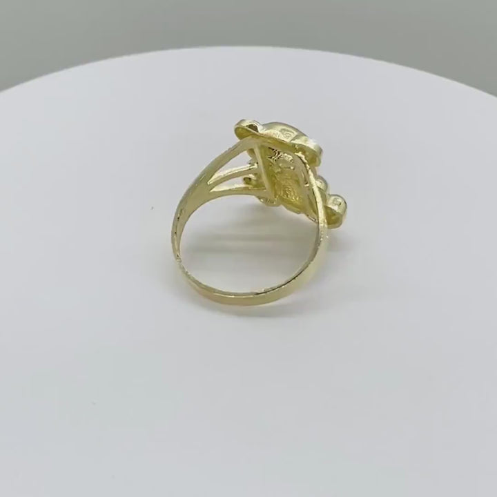 10k Solid Polished Teddy Bear Ring