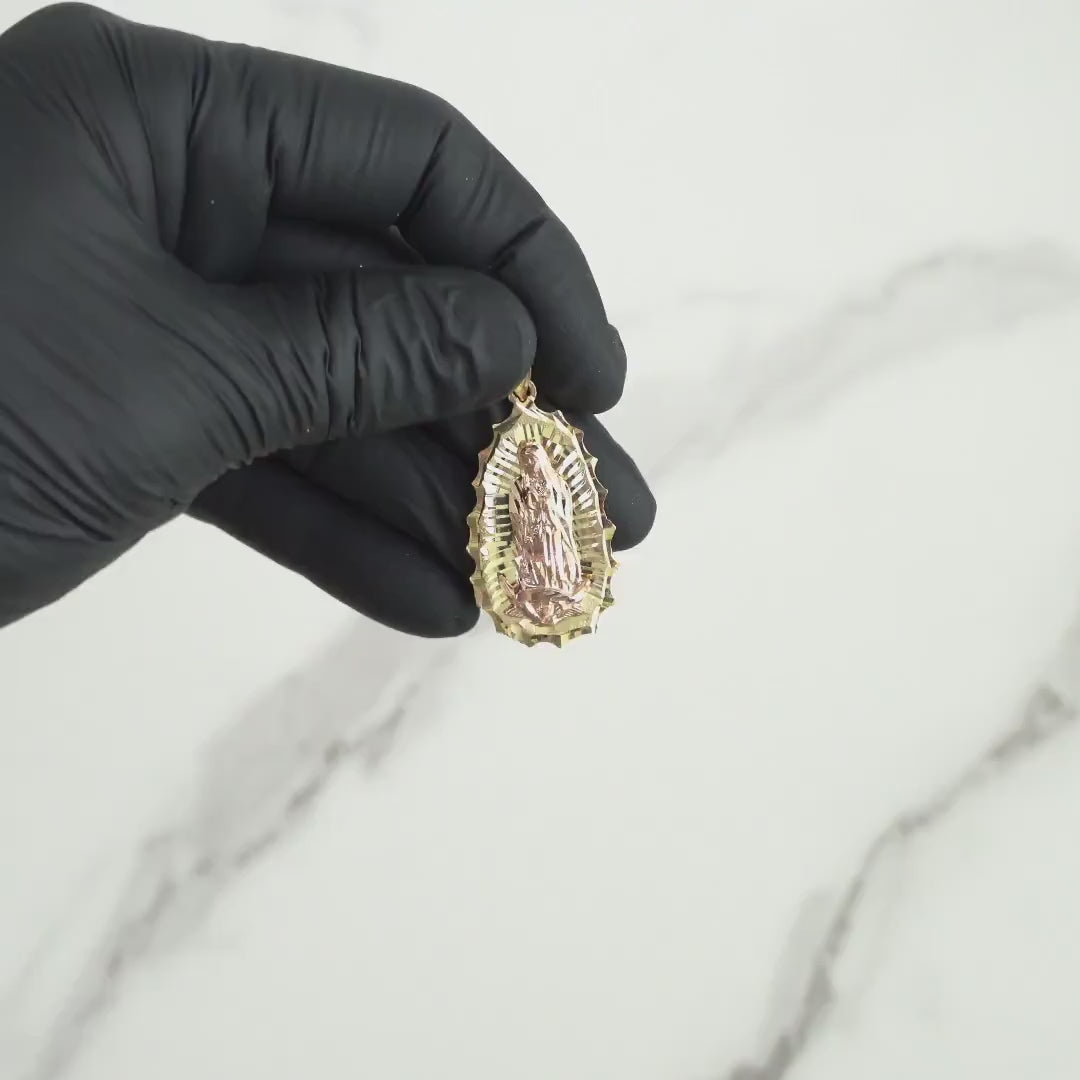 10k & 14k Gold Ovo Two-Tone Guadalupe Pendant Necklace