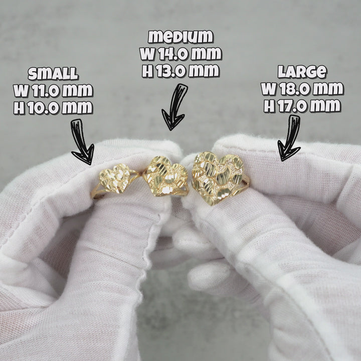10k & 14k Gold Classic Heart Nugget DC Ring