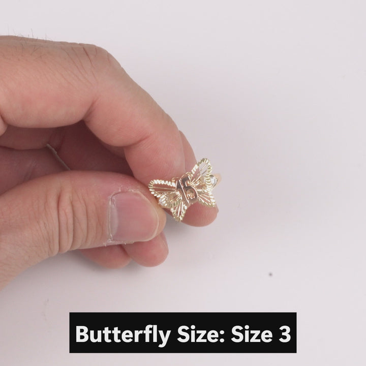 10k & 14k Gold Quinceanera Classic Butterfly Two-Tone Ring