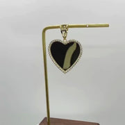10k & 14k Gold Memorial Picture Classic CZ Heart Pendant Necklace