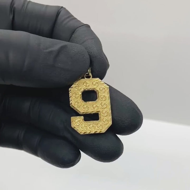 10k Gold Jersey Number DC Pendant