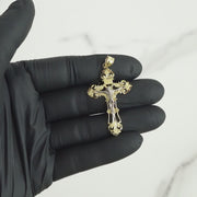 10k & 14k Gold INRI Two-Tone Luxe Crucifix Pendant