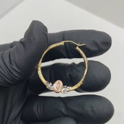 14k Gold Vintage Virgin Mary DC Hoop Earrings (2.0mm)