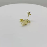 10k Gold Mini Queen Crown CZ Stud Earrings