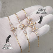 10k & 14k Gold Cari Open-Back Turtle Tricolor CZ Bracelet