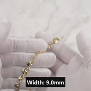 10k Gold Classic Puff Heart Gucci Chain Bracelet/Anklet (Hollow)