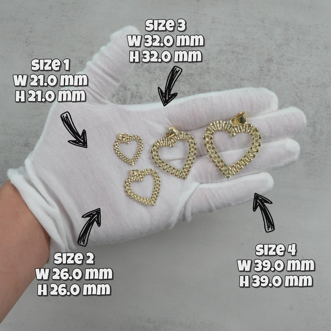 10k Gold Royal Rollie Heart Pendant