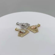 14k Gold  Virgin Mary Royal Crown Pendant