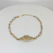 14k Gold Veya Quinceanera Crown Bracelet
