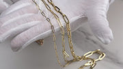 10k & 14k Gold Classic Fancy Paperclip Bracelet Anklet (Hollow)