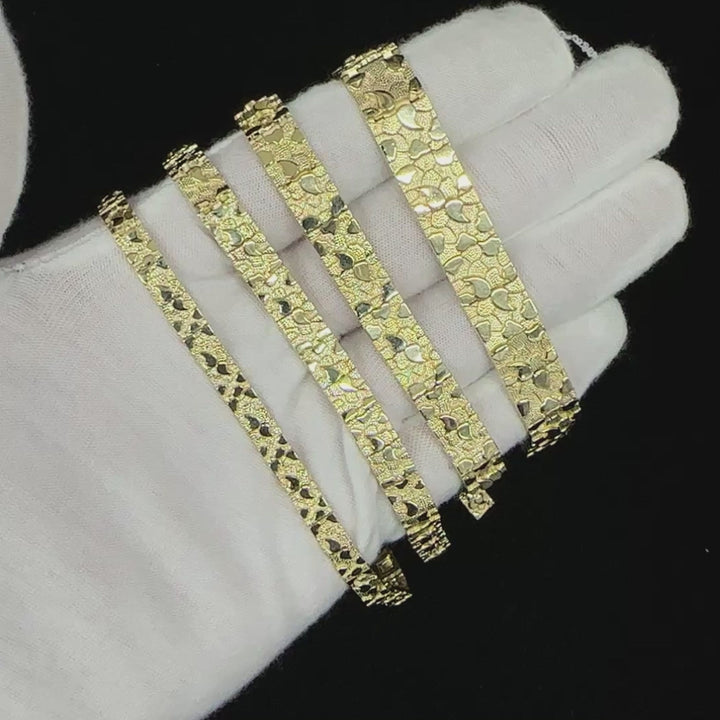 14k Gold Classic Nugget Bracelet