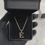 10k Gold Nugget Initial Pendant Necklace