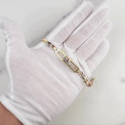 10k & 14k Gold Velux Tricolor Quinceanera "15 Anos" Leaf Bracelet