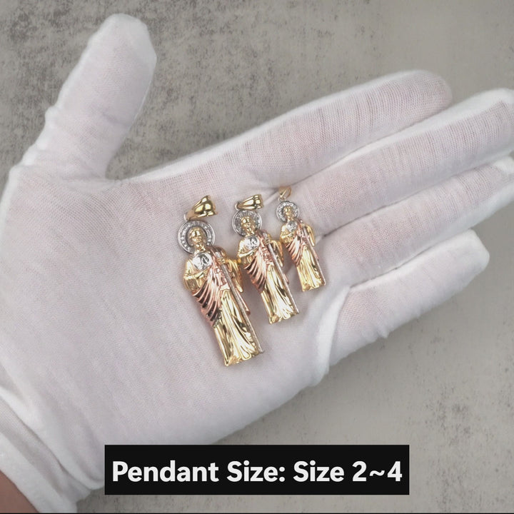 10k & 14k Gold Rosei 3D San Judas CZ Pendant