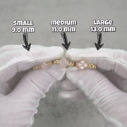 10k Gold Luxe Clover Rollie Band Ring (Pink)