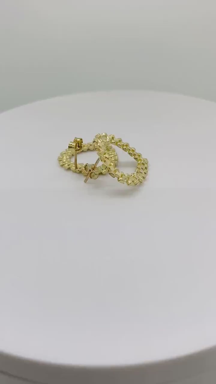 10k Gold DC Rollie Heart Stud Earrings