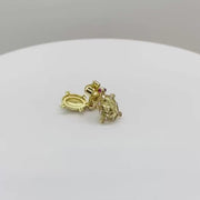 10k Gold Mini Turtle CZ Stud Earrings