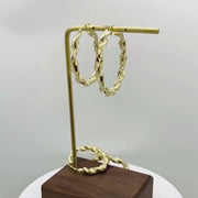 10k Gold Twisted Hoop Earrings (4.5mm)