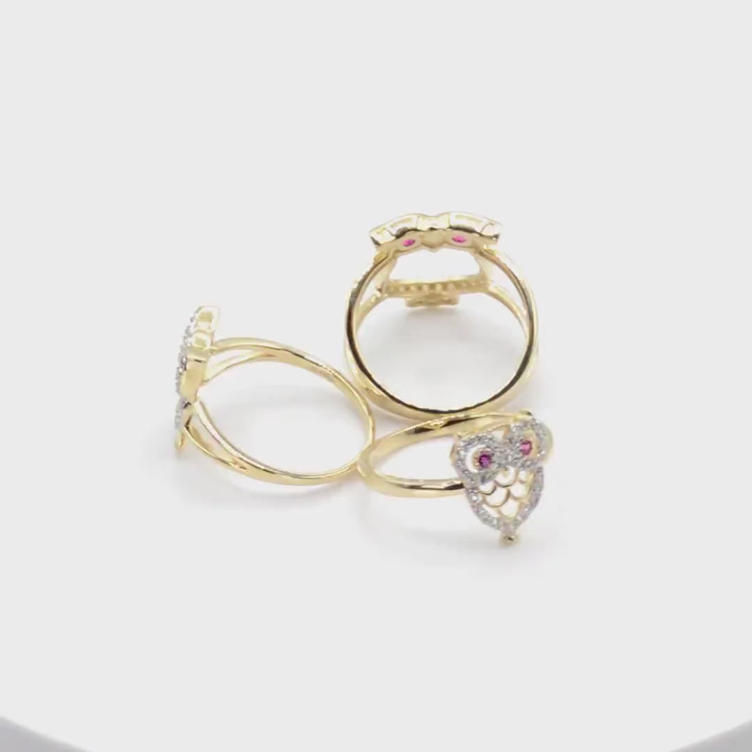 14k Gold Assorted Owl Ring