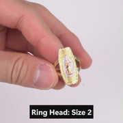 10k & 14k Gold Virgin Mary Rounded Rectangle Ring