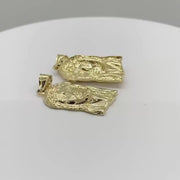Video showcase of two 10k solid yellow gold Classic Jesus Face pendant charms.