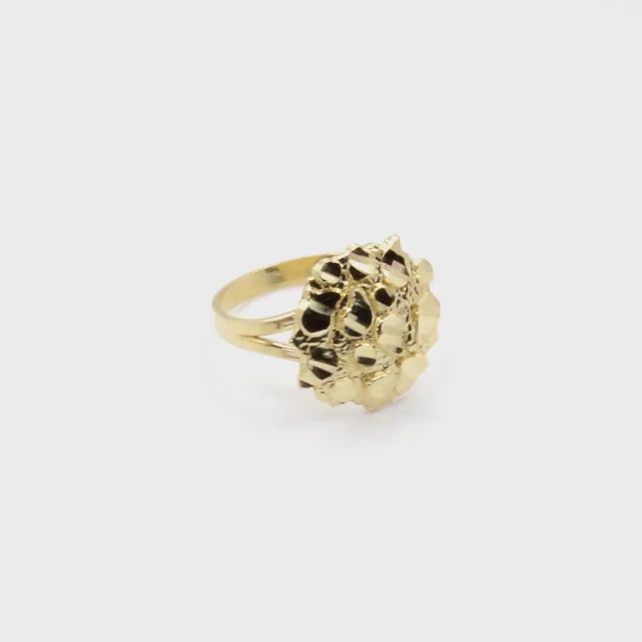 10k Gold Classic Nugget Round Ring