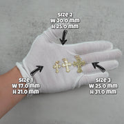 10k Gold Faith DC Nugget Gothic Cross Pendant Necklace