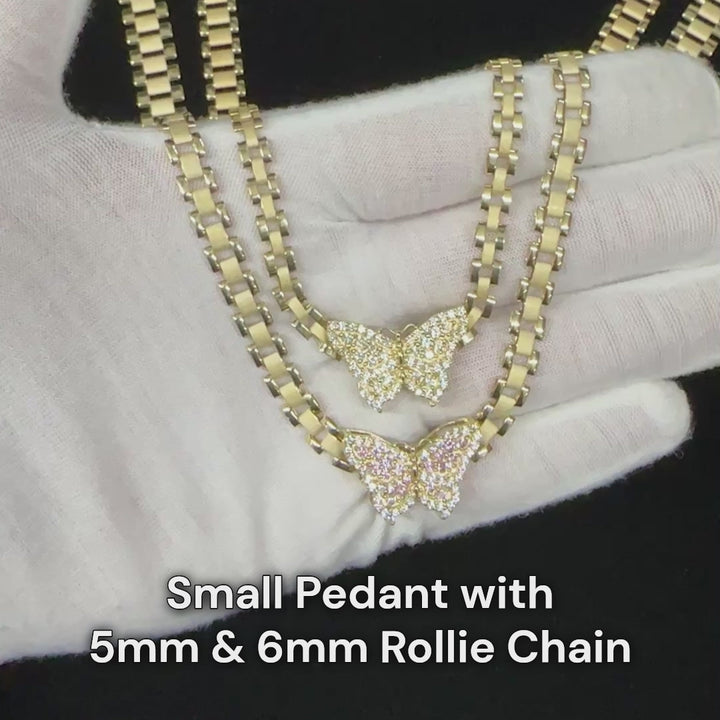 10k Gold Luxen Butterfly CZ Pendant