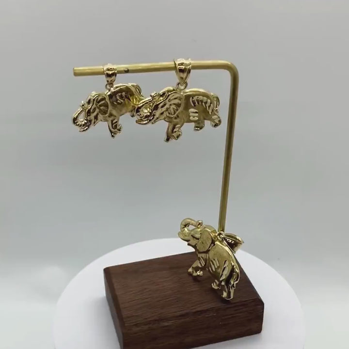 10k Gold Elephant DC Pendant Necklace