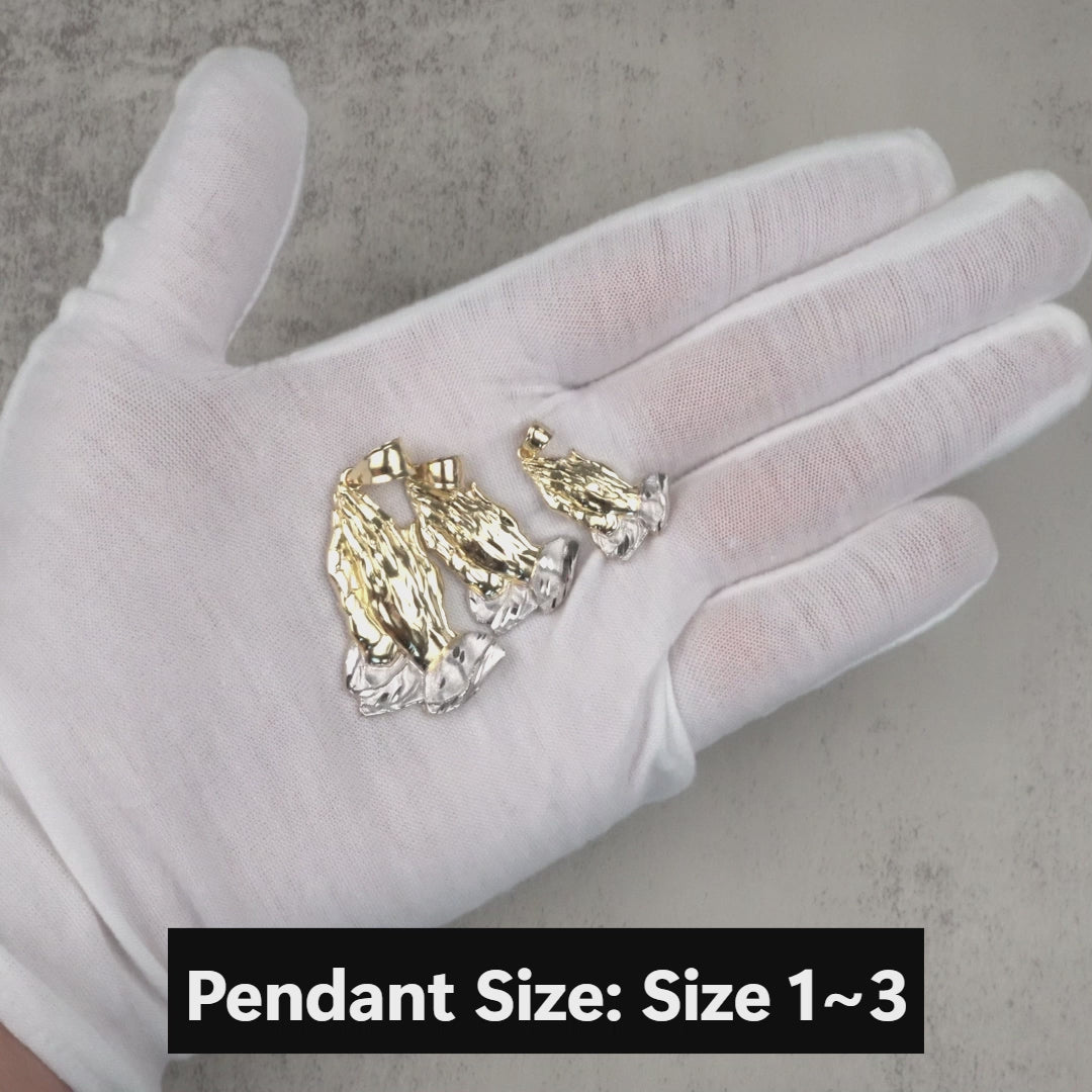 10k & 14k Gold Classic DC Praying Hands Pendant