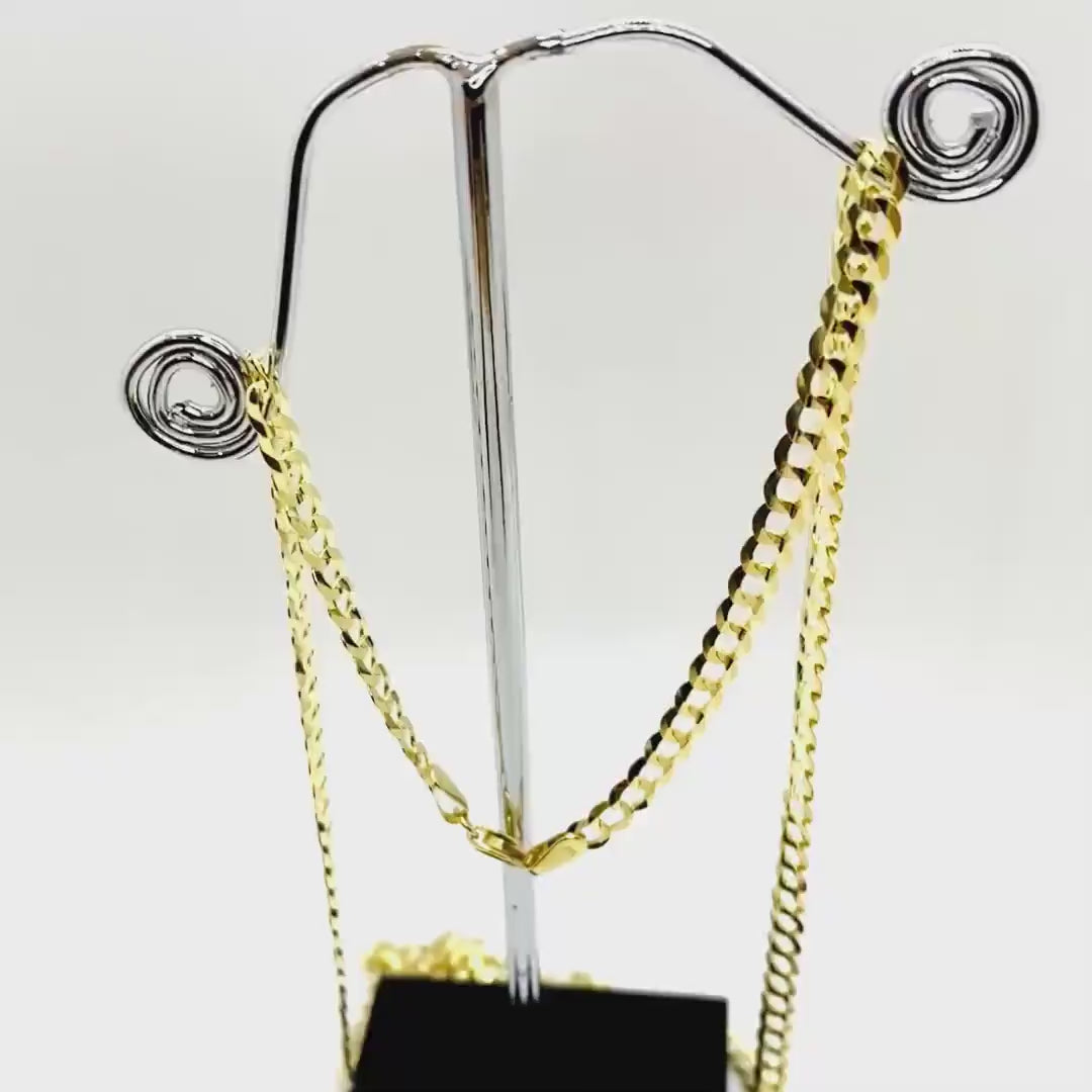 10k & 14k Gold Classic Cuban Curb Chain (Solid)