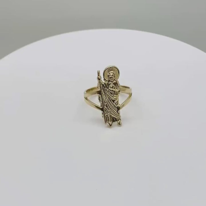 14k Solid Gold San Judas Classic Ring