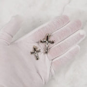 10k & 14k Gold Vincent Two-Tone Crucifix Classic Cross Pendant Necklace
