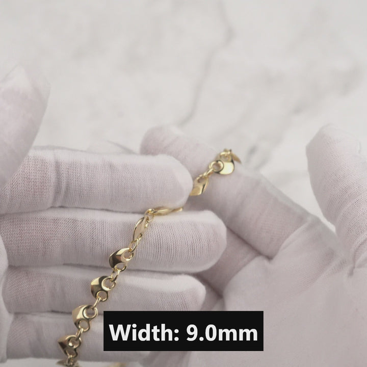 10k Gold Classic Puff Heart Gucci Chain (Hollow)