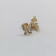 14k Gold Aura Butterfly Stud Earrings
