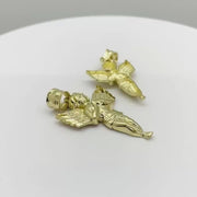 10k Gold Classic Praying Angel Pendant Necklace