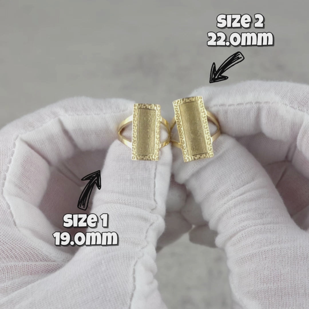 10k & 14k Gold Rectangular Greek Key Signet Ring