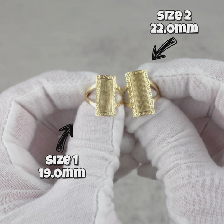 10k & 14k Gold Rectangular Greek Key Signet Ring