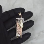 10k & 14k Gold Golden San Judas Tri-Color Pendant