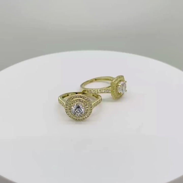 10k Gold Marry Engagement Iced CZ Ring